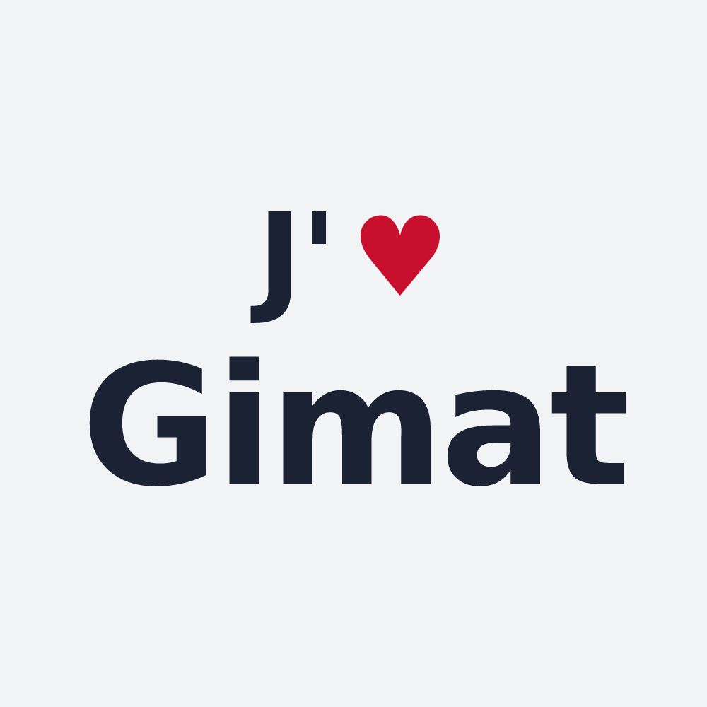 Poster personnalisé Gimat — design « J'aime Gimat » imprimé sur le poster