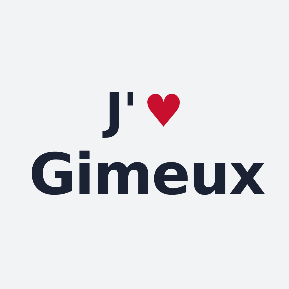 Poster personnalisé Gimeux — design « J'aime Gimeux » imprimé sur le poster
