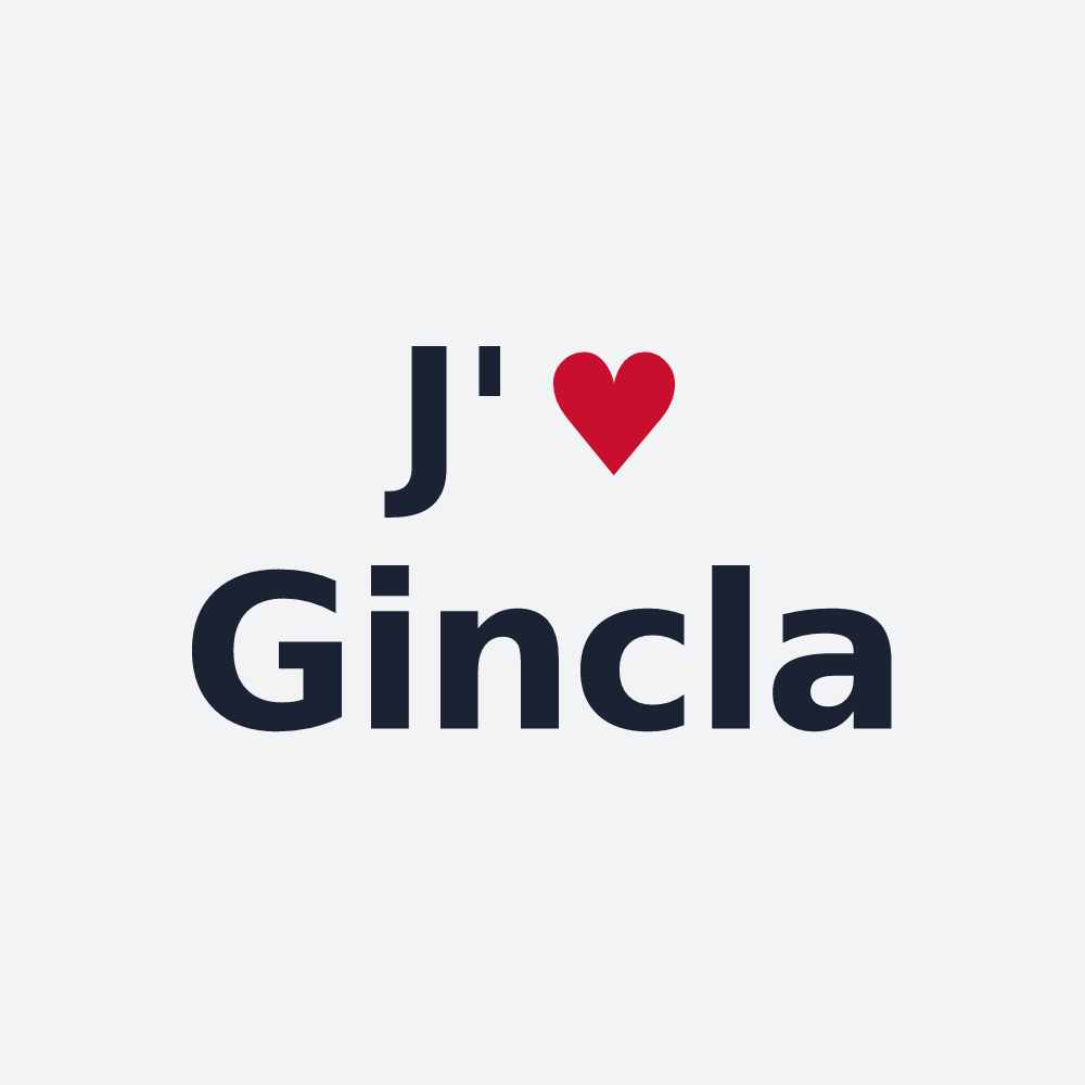 Poster personnalisé Gincla — design J'aime Gincla