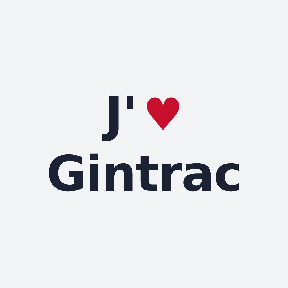 Poster personnalisé Gintrac — design « J'aime Gintrac » imprimé sur le poster