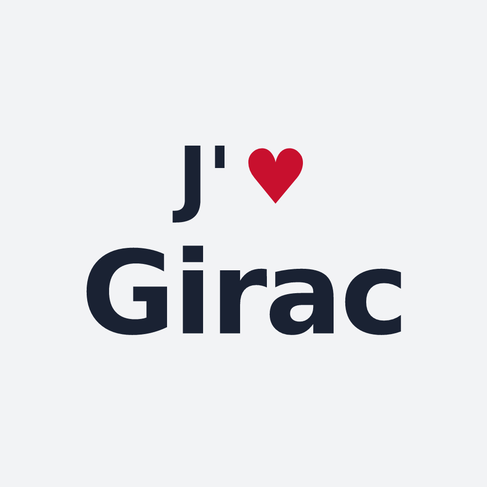 Poster personnalisé Girac — design « J'aime Girac » imprimé sur le poster
