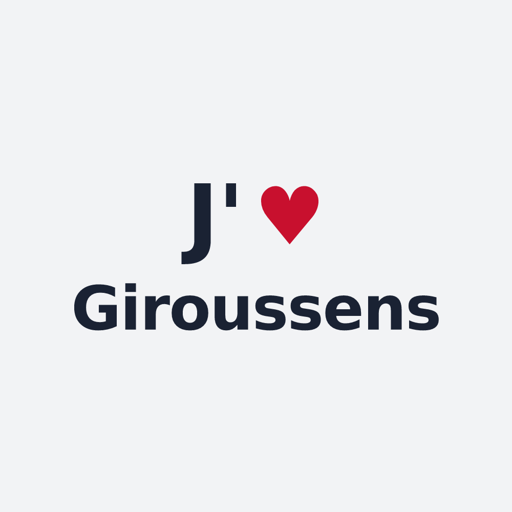 Poster personnalisé Giroussens — design J'aime Giroussens