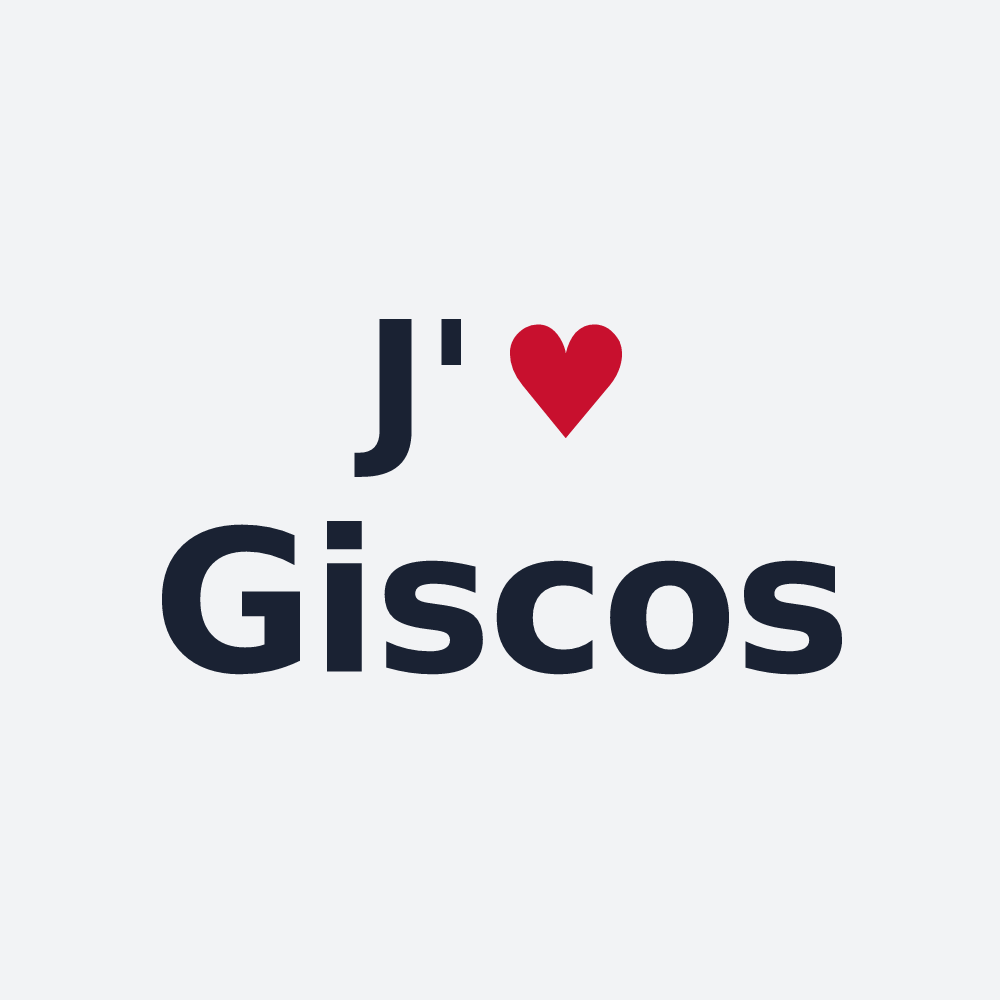 Poster personnalisé Giscos — design « J'aime Giscos » imprimé sur le poster