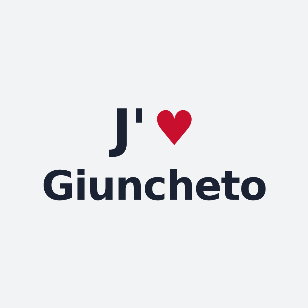 Poster personnalisé Giuncheto — design « J'aime Giuncheto » imprimé sur le poster