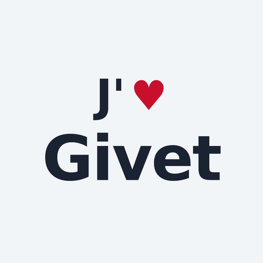 Poster personnalisé Givet — design « J'aime Givet » imprimé sur le poster