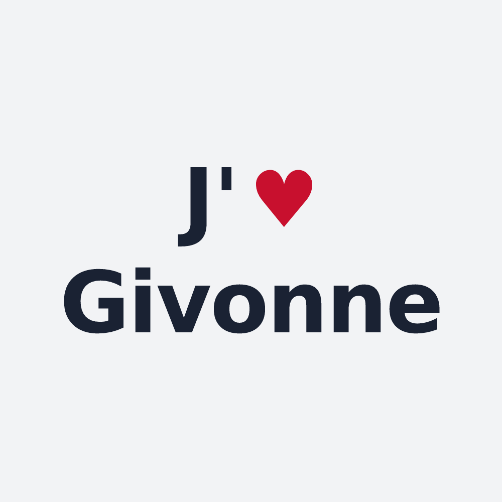 Poster personnalisé Givonne — design « J'aime Givonne » imprimé sur le poster