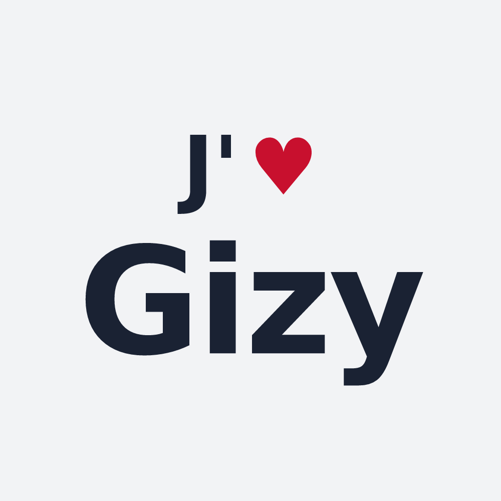 Poster personnalisé Gizy — design « J'aime Gizy » imprimé sur le poster