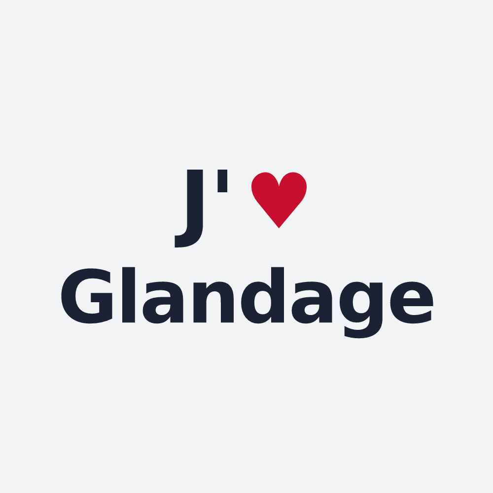 Poster personnalisé Glandage — design J'aime Glandage