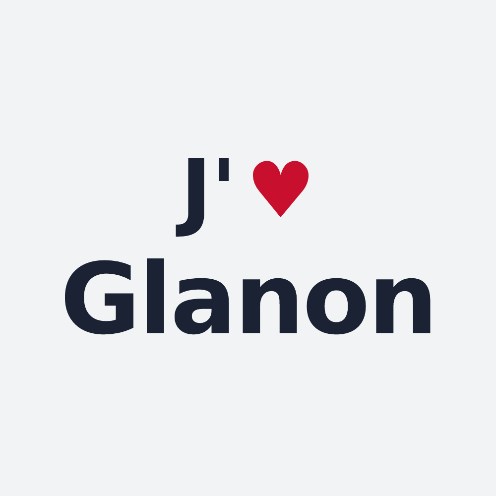 Poster personnalisé Glanon — design J'aime Glanon