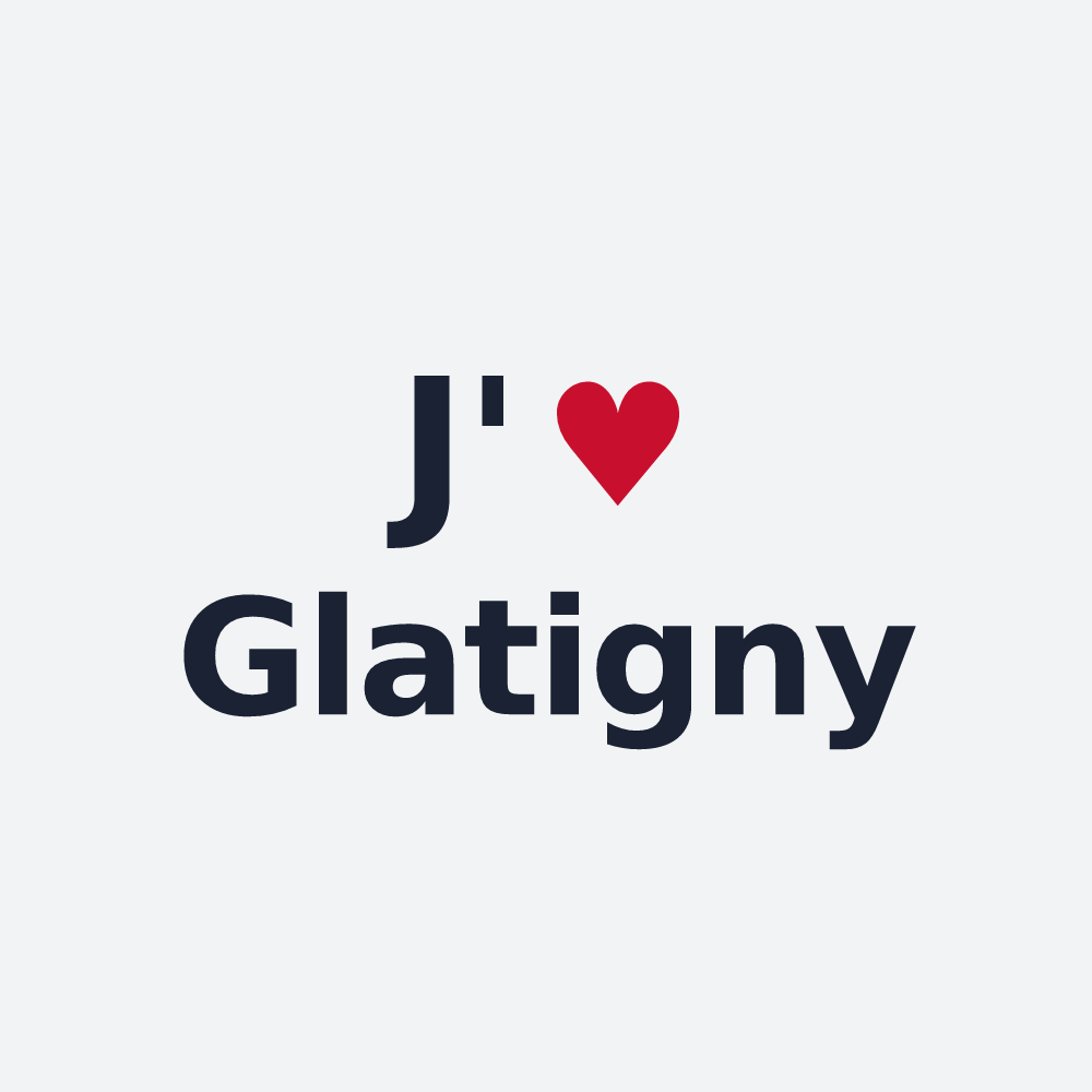 Poster personnalisé Glatigny — design « J'aime Glatigny » imprimé sur le poster