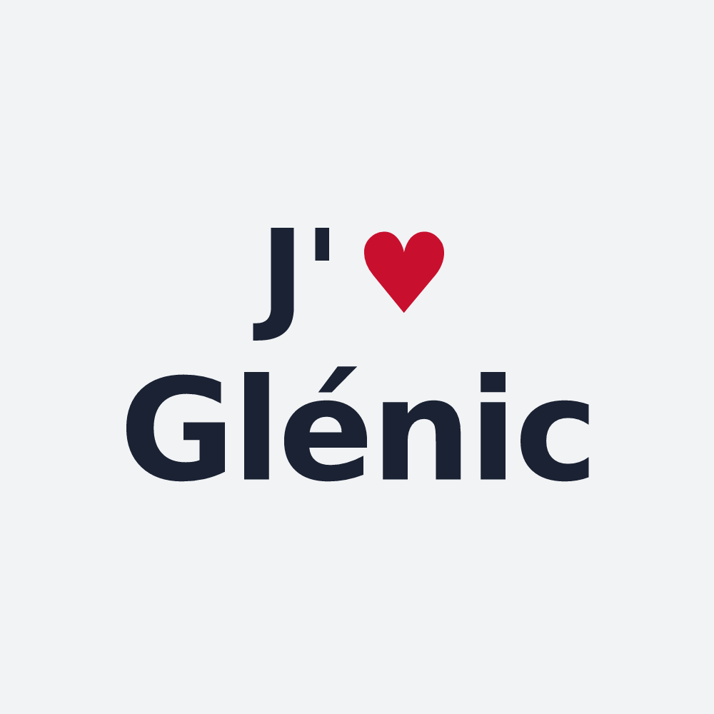 Poster personnalisé Glénic — design J'aime Glénic