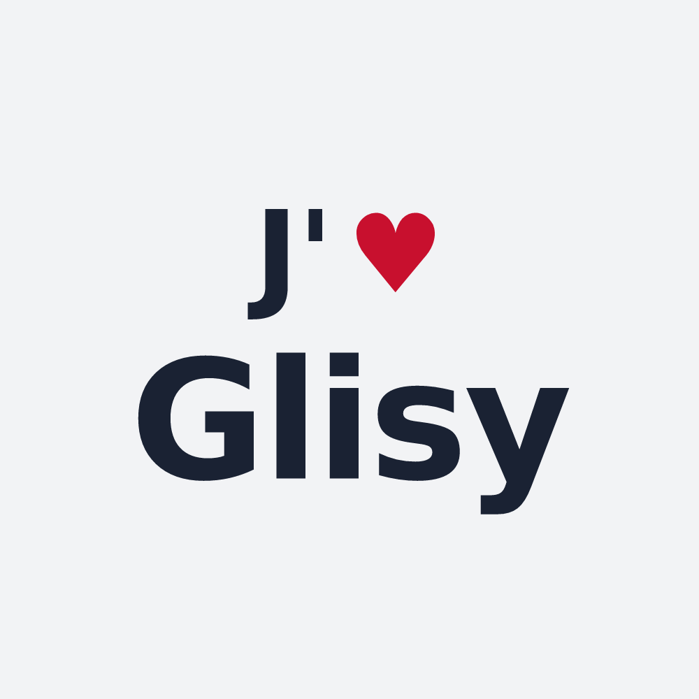 Poster personnalisé Glisy — design J'aime Glisy