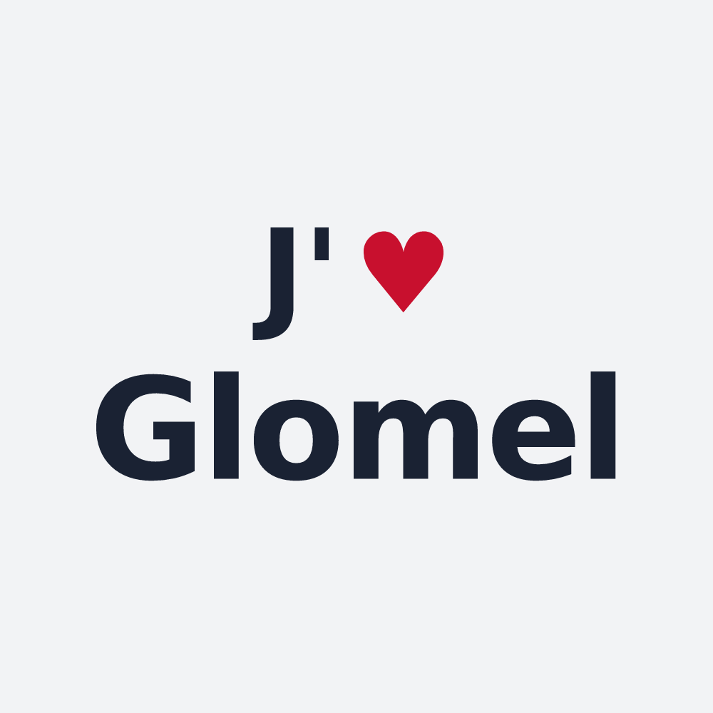 Poster personnalisé Glomel — design « J'aime Glomel » imprimé sur le poster