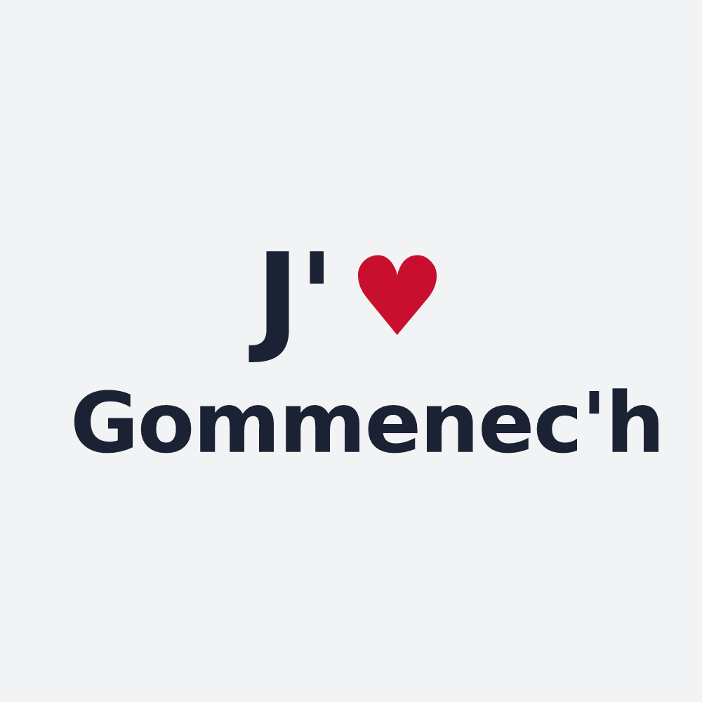 Poster personnalisé Gommenec'h — design J'aime Gommenec'h
