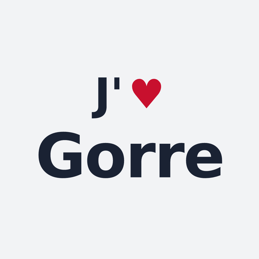 Poster personnalisé Gorre — design « J'aime Gorre » imprimé sur le poster