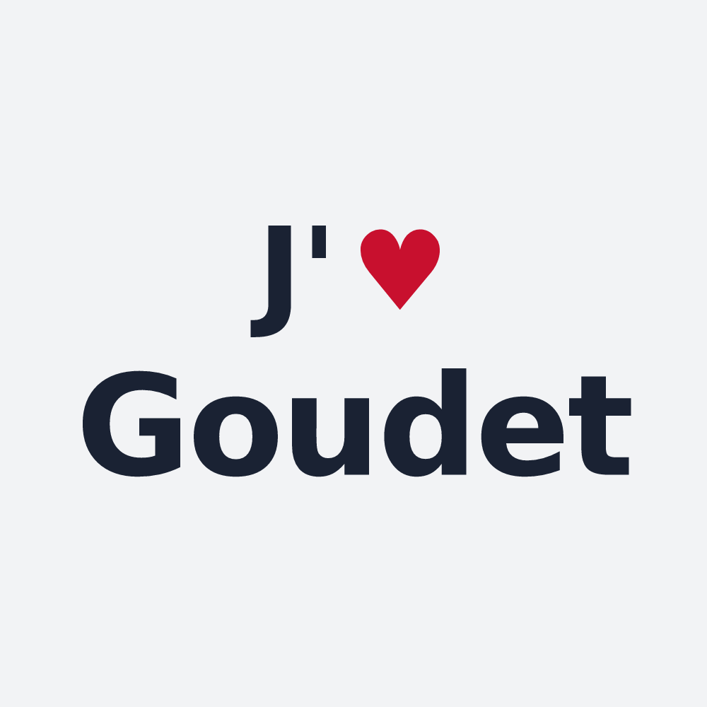 Poster personnalisé Goudet — design « J'aime Goudet » imprimé sur le poster