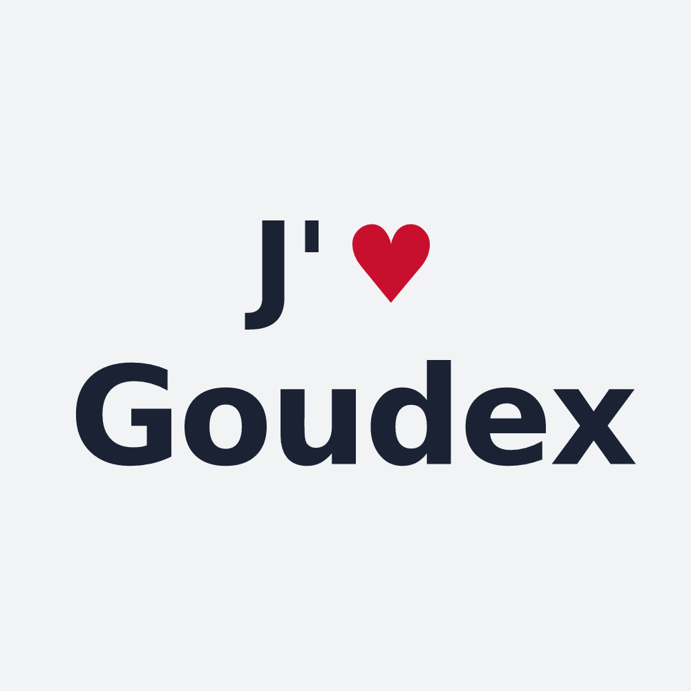 Poster personnalisé Goudex — design J'aime Goudex