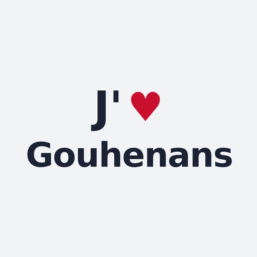 Poster personnalisé Gouhenans — design « J'aime Gouhenans » imprimé sur le poster