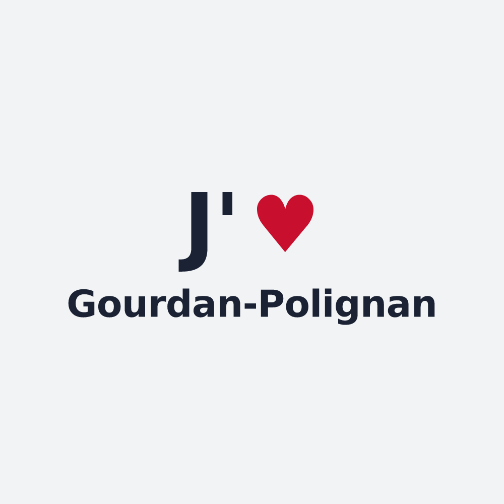 Poster personnalisé Gourdan-Polignan — design J'aime Gourdan-Polignan