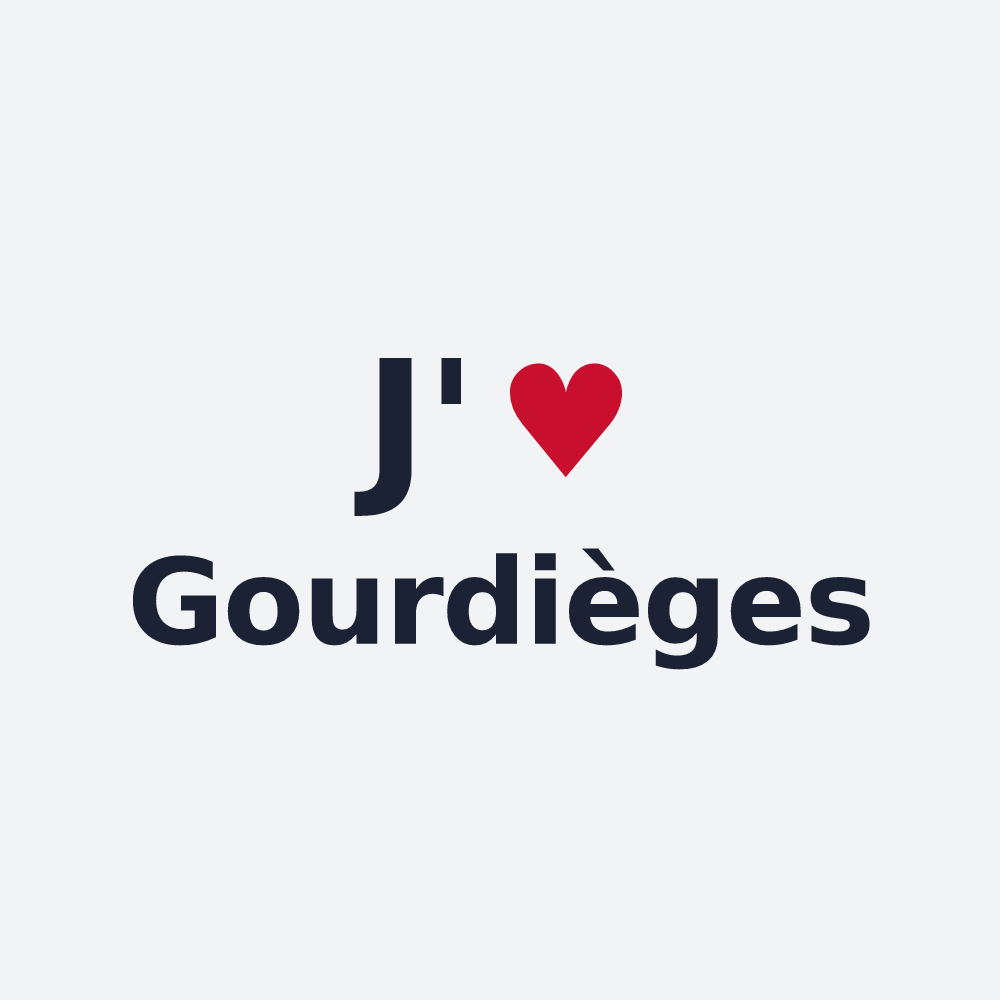 Poster personnalisé Gourdièges — design J'aime Gourdièges