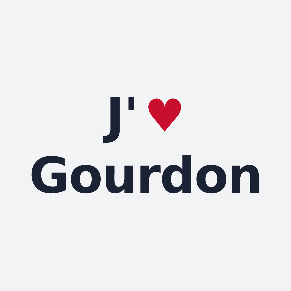 Poster personnalisé Gourdon — design « J'aime Gourdon » imprimé sur le poster