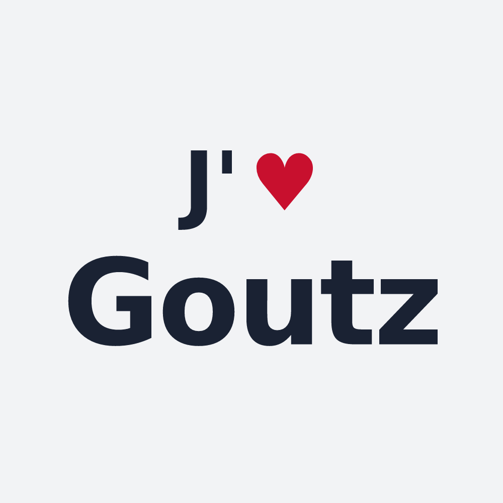 Poster personnalisé Goutz — design « J'aime Goutz » imprimé sur le poster
