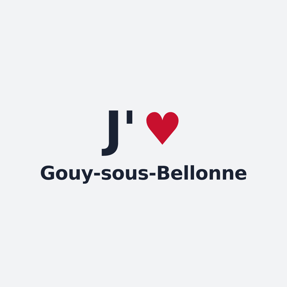 Poster personnalisé Gouy-sous-Bellonne — design « J'aime Gouy-sous-Bellonne » imprimé sur le poster