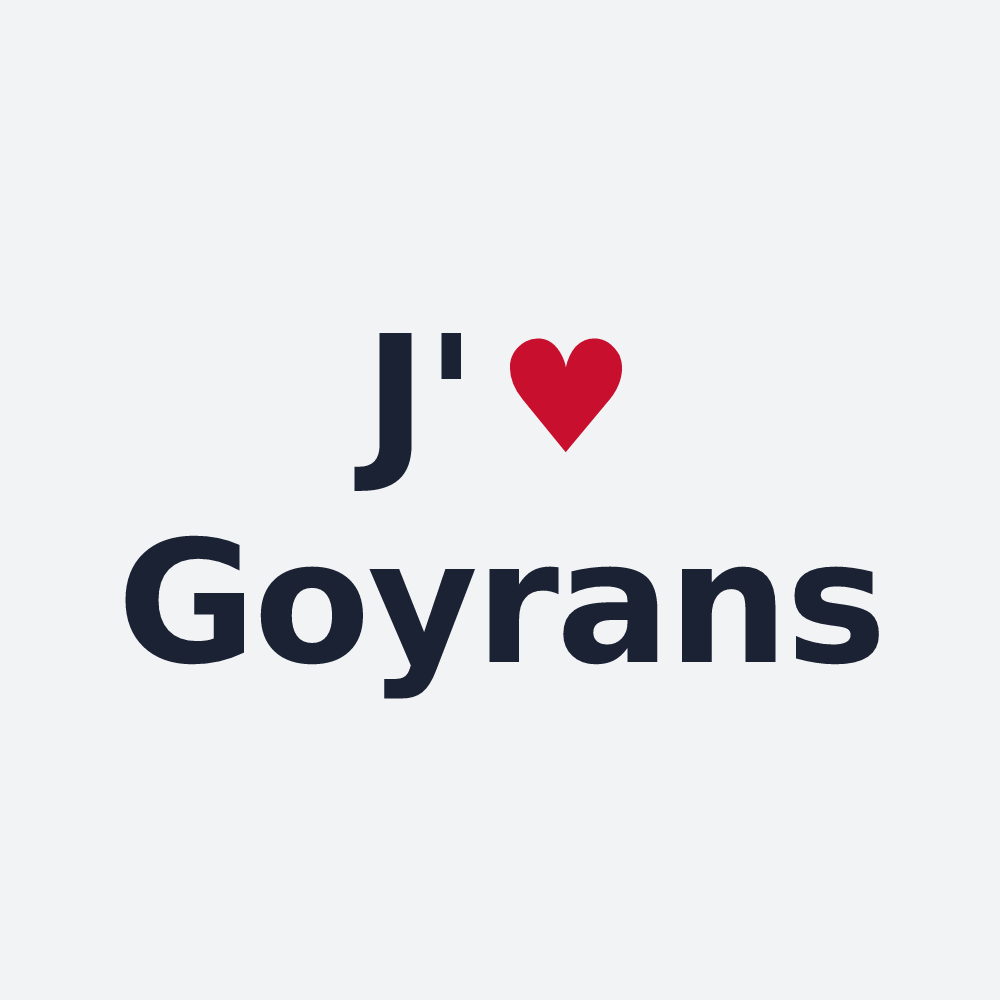 Poster personnalisé Goyrans — design J'aime Goyrans
