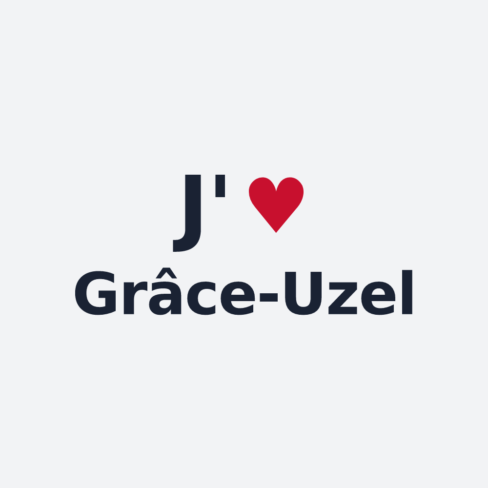 Poster personnalisé Grâce-Uzel — design « J'aime Grâce-Uzel » imprimé sur le poster