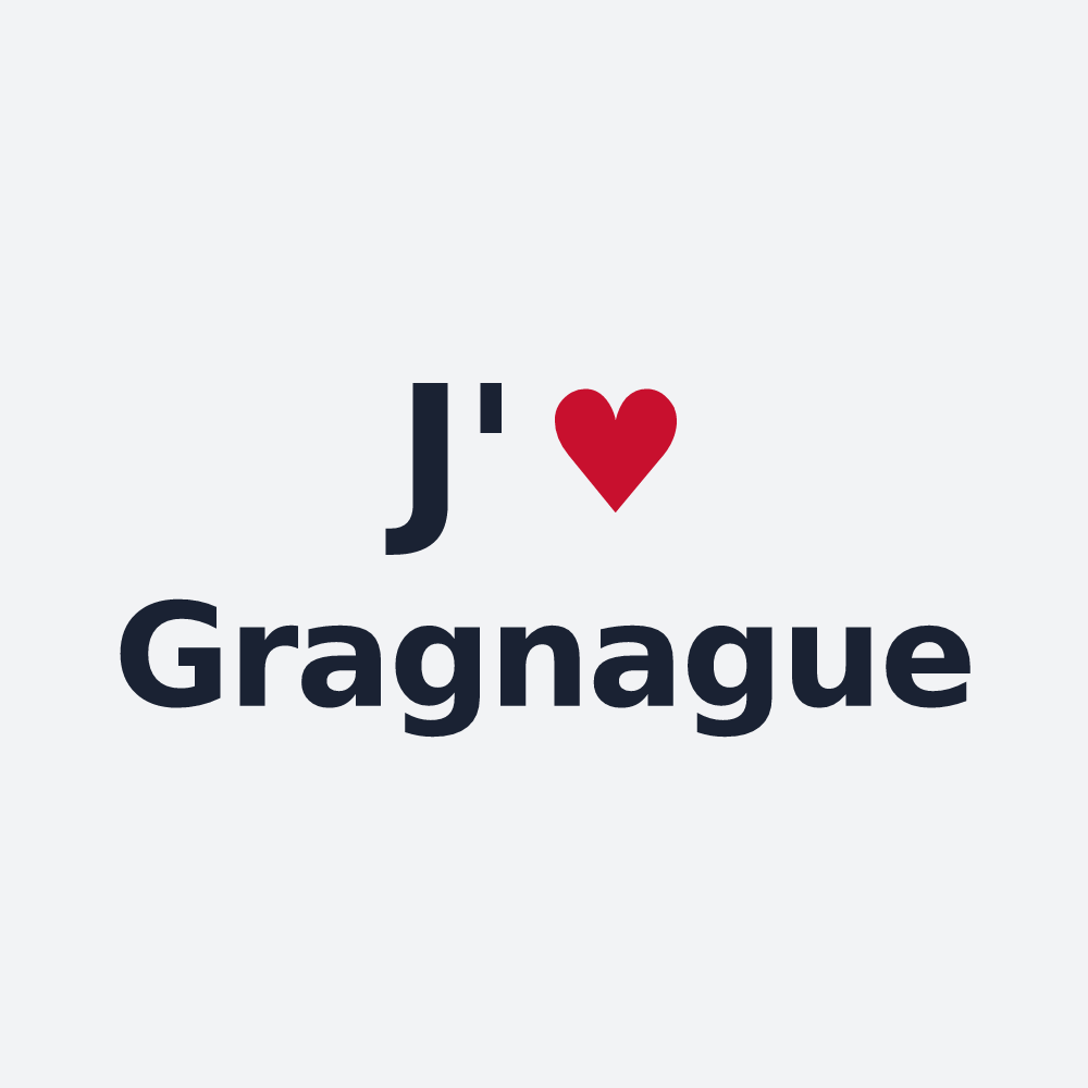 Poster personnalisé Gragnague — design « J'aime Gragnague » imprimé sur le poster