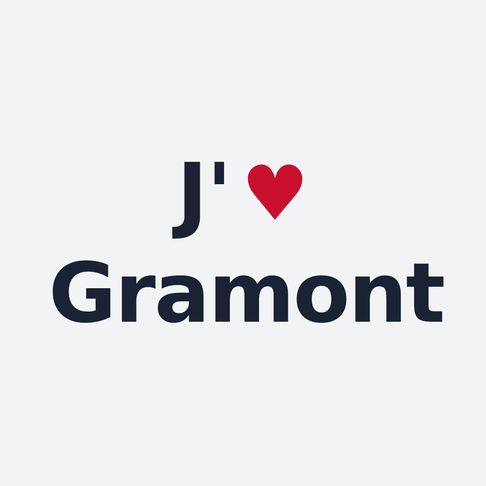 Poster personnalisé Gramont — design « J'aime Gramont » imprimé sur le poster