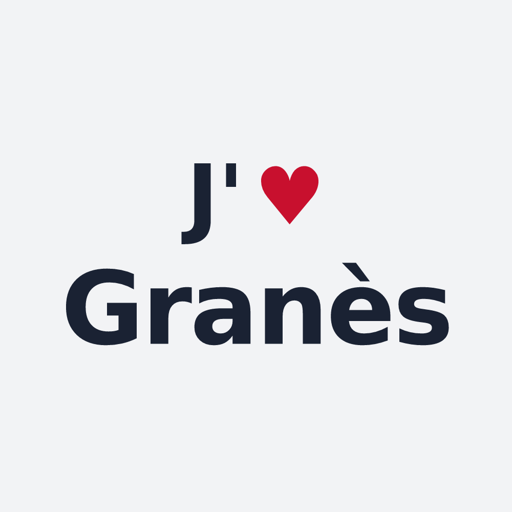 Poster personnalisé Granès — design « J'aime Granès » imprimé sur le poster