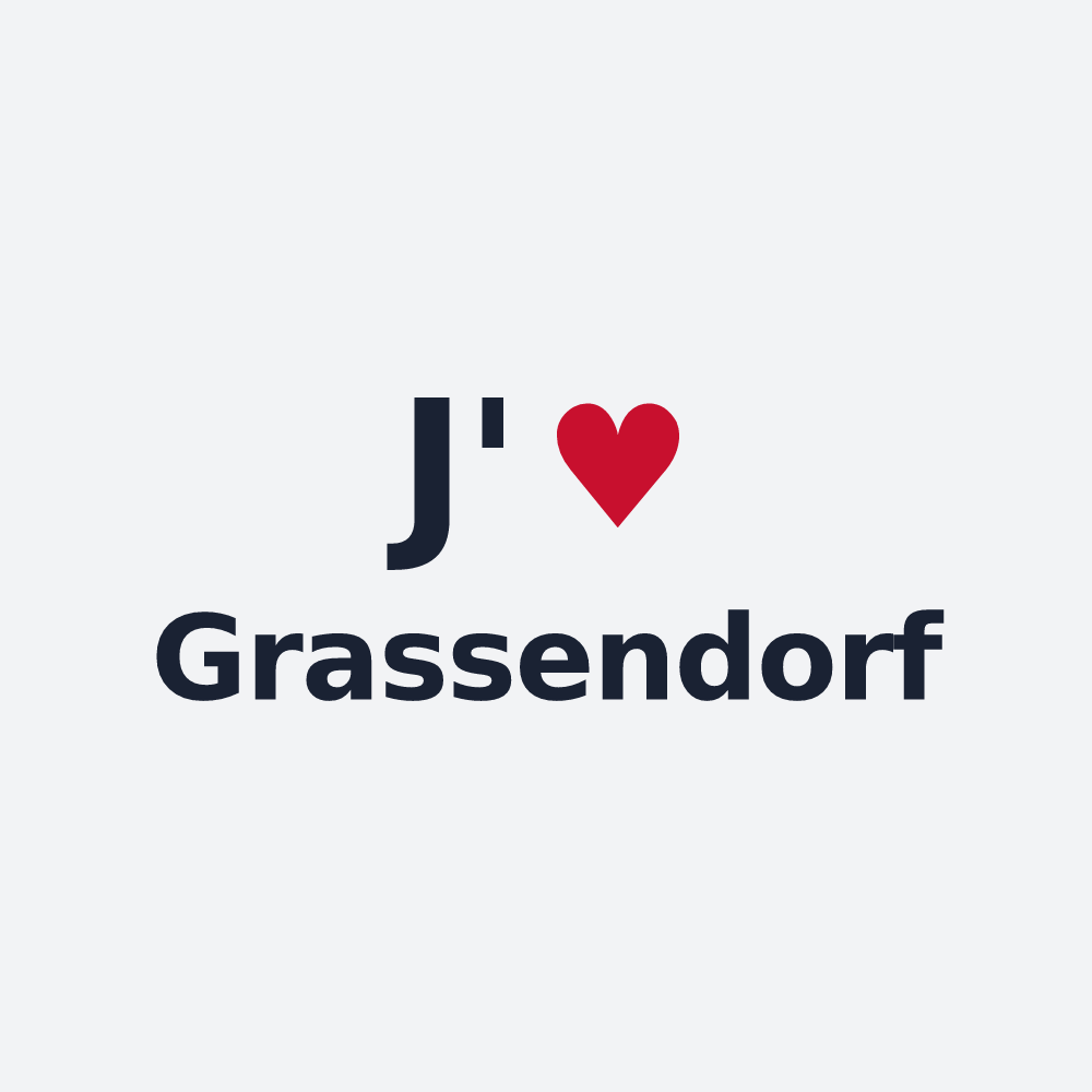Poster personnalisé Grassendorf — design « J'aime Grassendorf » imprimé sur le poster