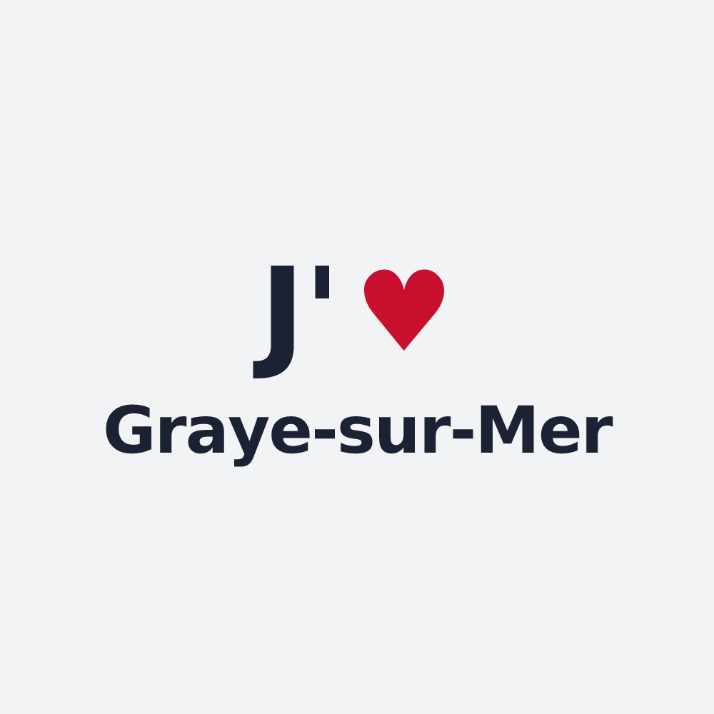 Poster personnalisé Graye-sur-Mer — design J'aime Graye-sur-Mer
