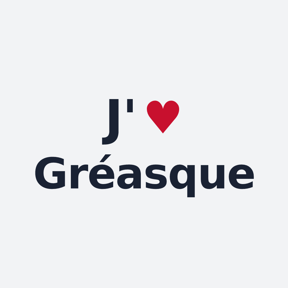 Poster personnalisé Gréasque — design J'aime Gréasque