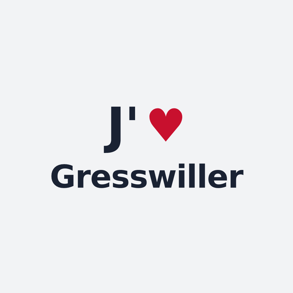 Poster personnalisé Gresswiller — design « J'aime Gresswiller » imprimé sur le poster