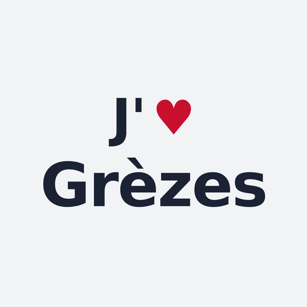 Poster personnalisé Grèzes — design « J'aime Grèzes » imprimé sur le poster