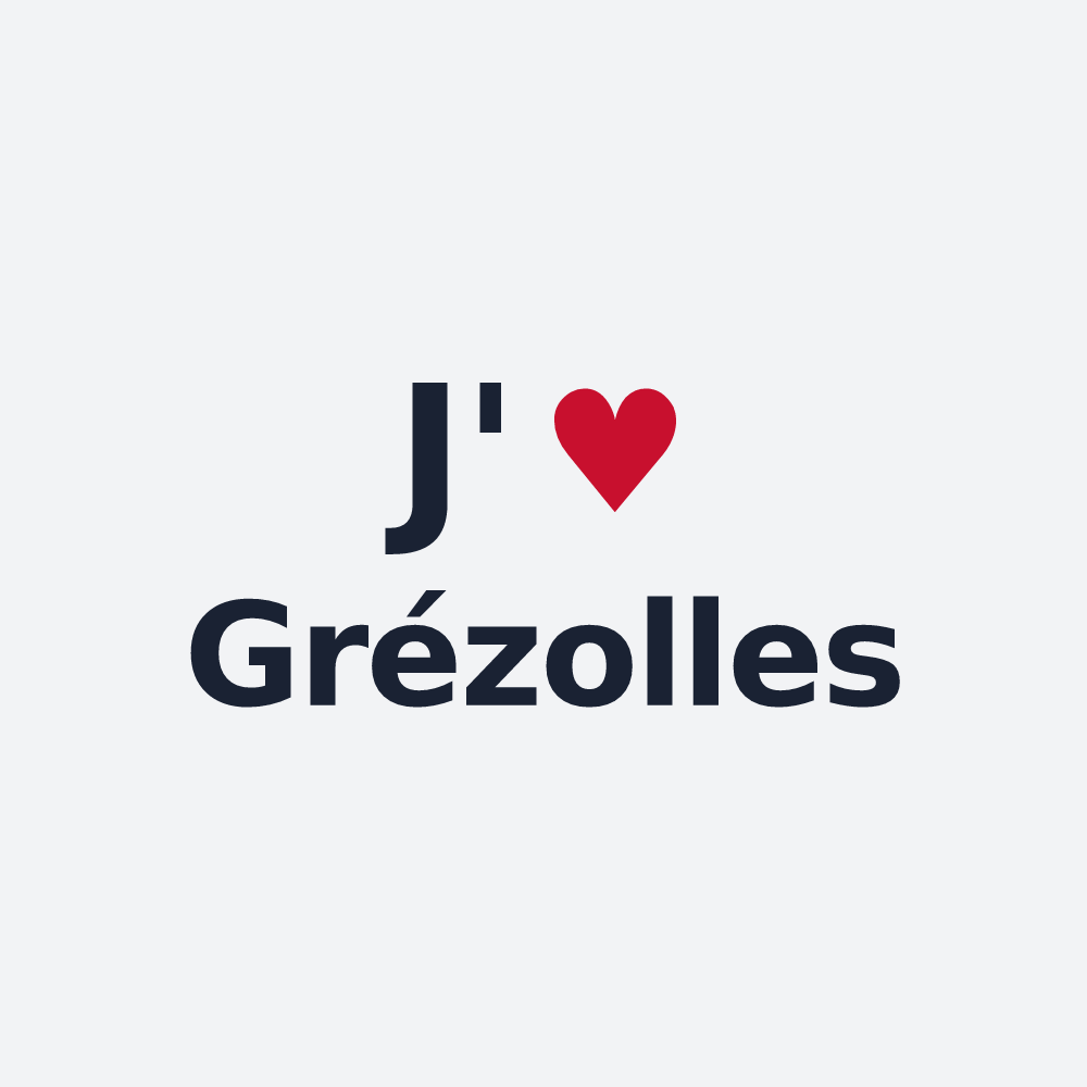 Poster personnalisé Grézolles — design « J'aime Grézolles » imprimé sur le poster