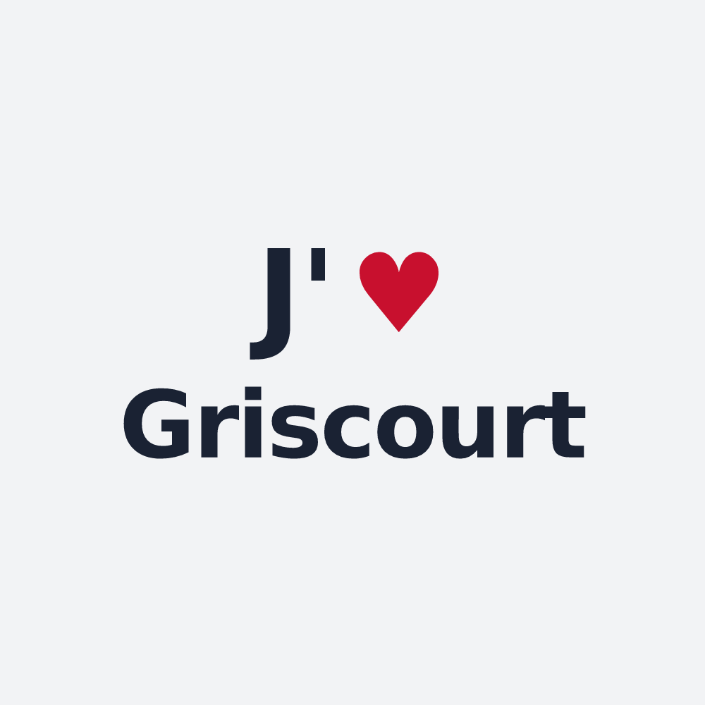 Poster personnalisé Griscourt — design « J'aime Griscourt » imprimé sur le poster