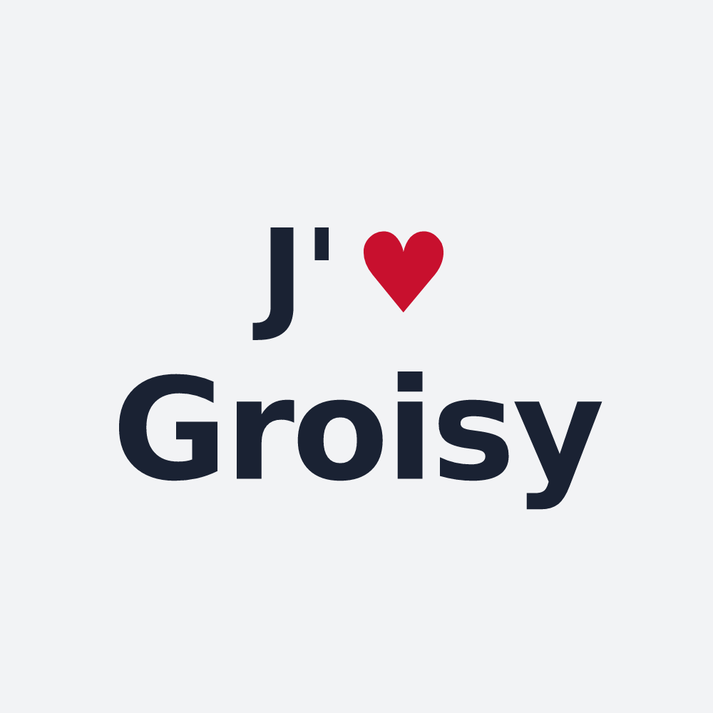 Poster personnalisé Groisy — design « J'aime Groisy » imprimé sur le poster