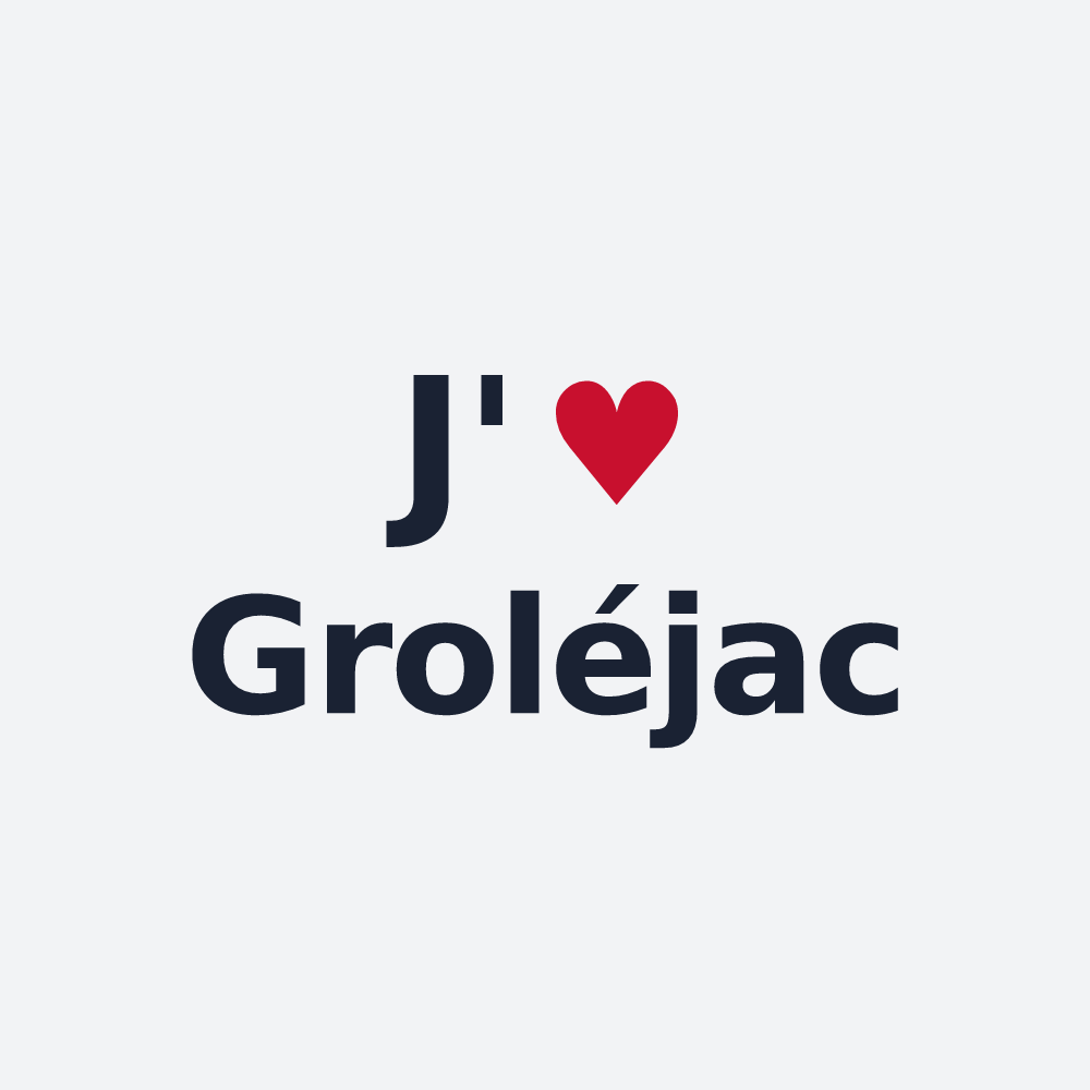 Poster personnalisé Groléjac — design « J'aime Groléjac » imprimé sur le poster