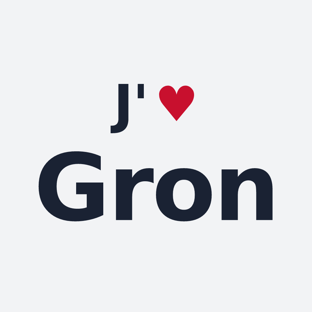 Poster personnalisé Gron — design « J'aime Gron » imprimé sur le poster