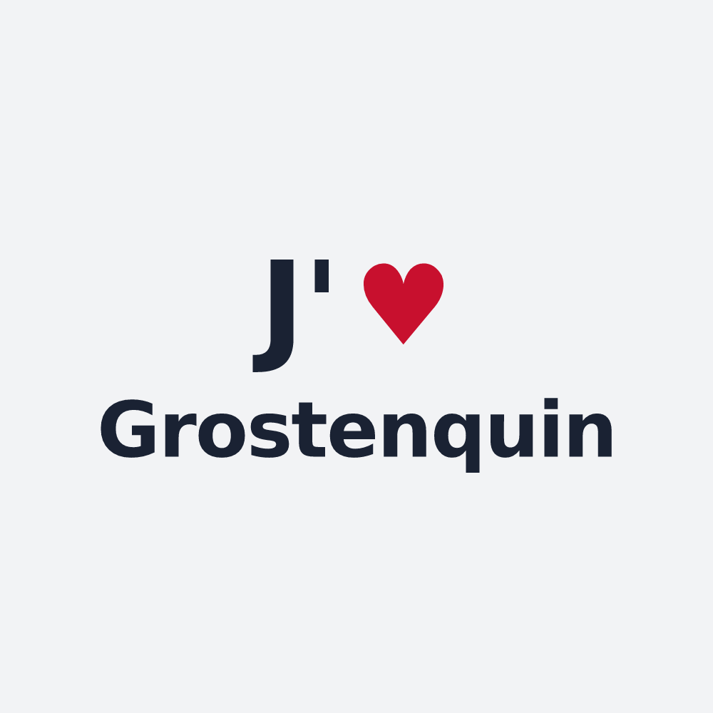 Poster personnalisé Grostenquin — design « J'aime Grostenquin » imprimé sur le poster