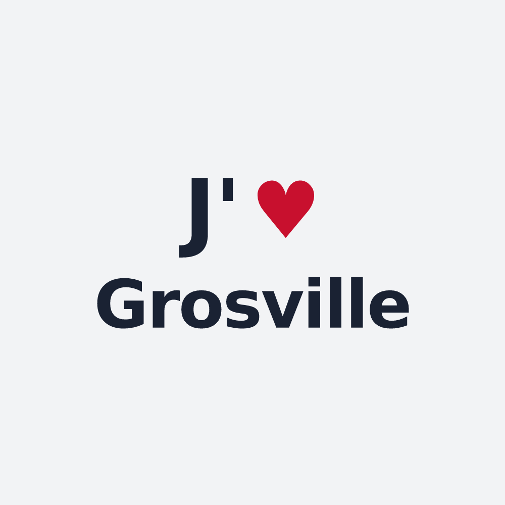 Poster personnalisé Grosville — design « J'aime Grosville » imprimé sur le poster