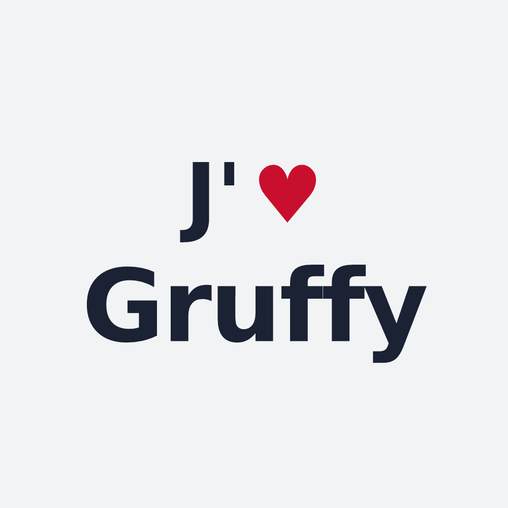 Poster personnalisé Gruffy — design « J'aime Gruffy » imprimé sur le poster