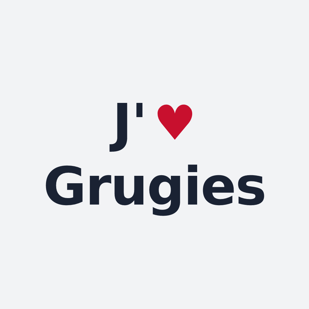 Poster personnalisé Grugies — design « J'aime Grugies » imprimé sur le poster