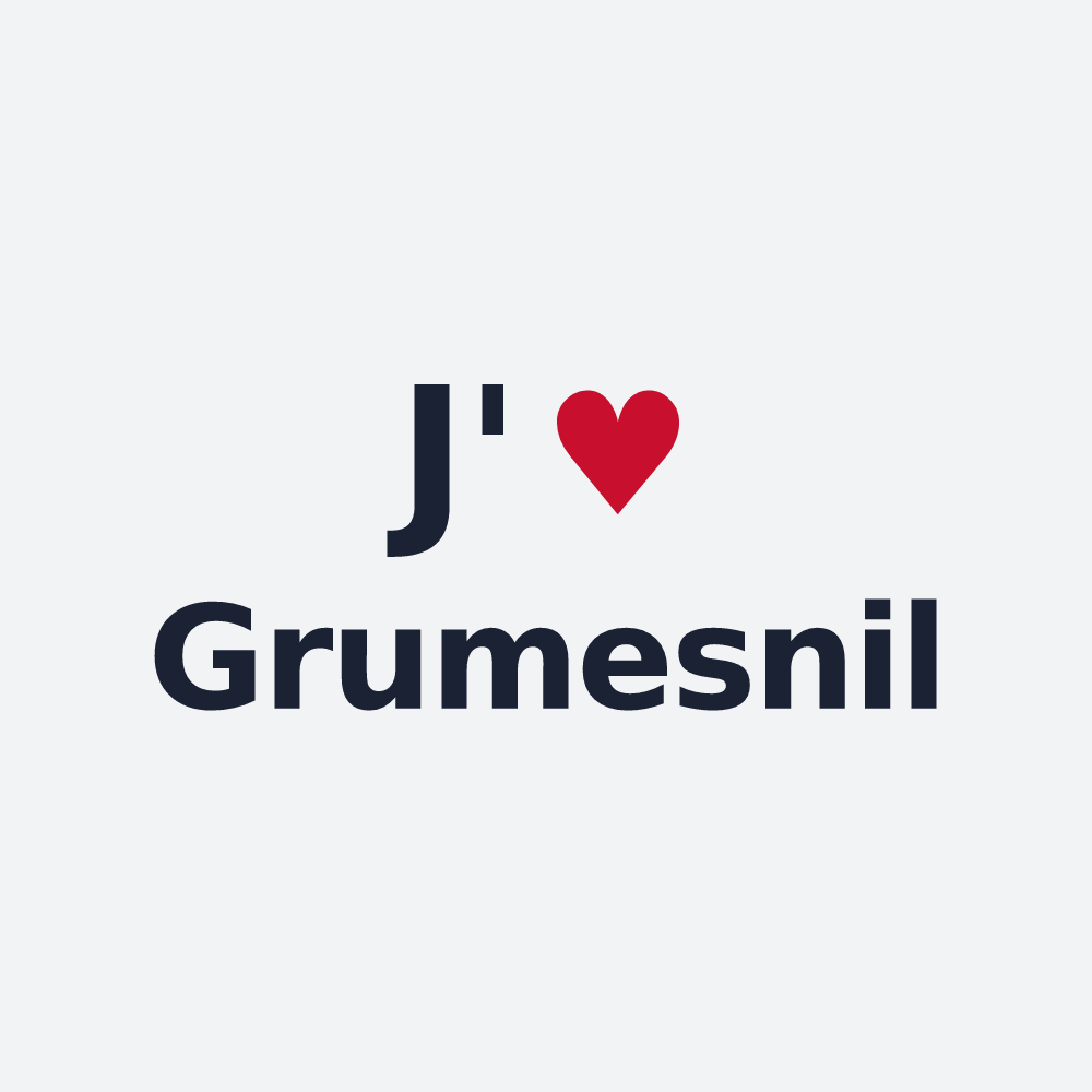 Poster personnalisé Grumesnil — design « J'aime Grumesnil » imprimé sur le poster