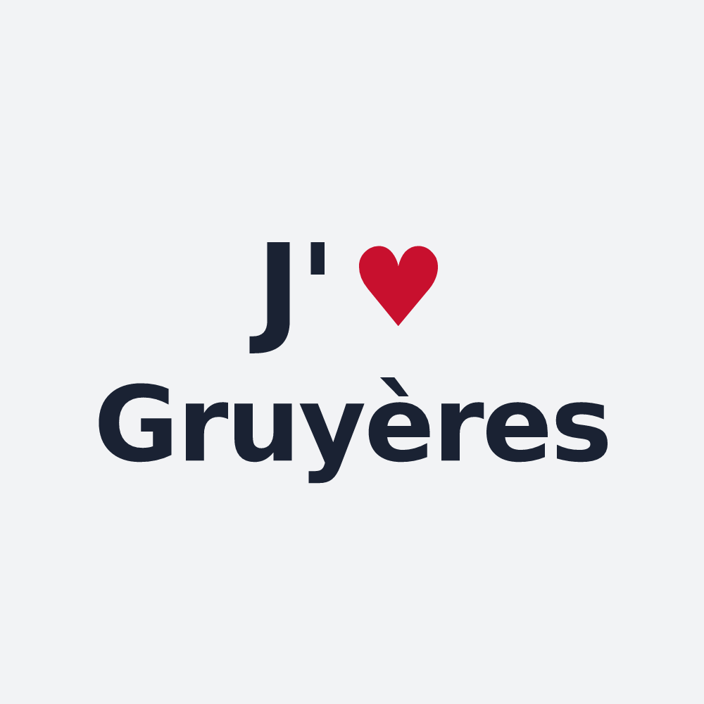 Poster personnalisé Gruyères — design J'aime Gruyères