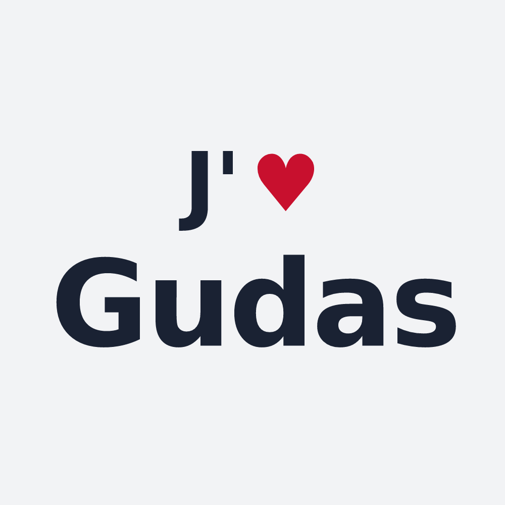 Poster personnalisé Gudas — design J'aime Gudas