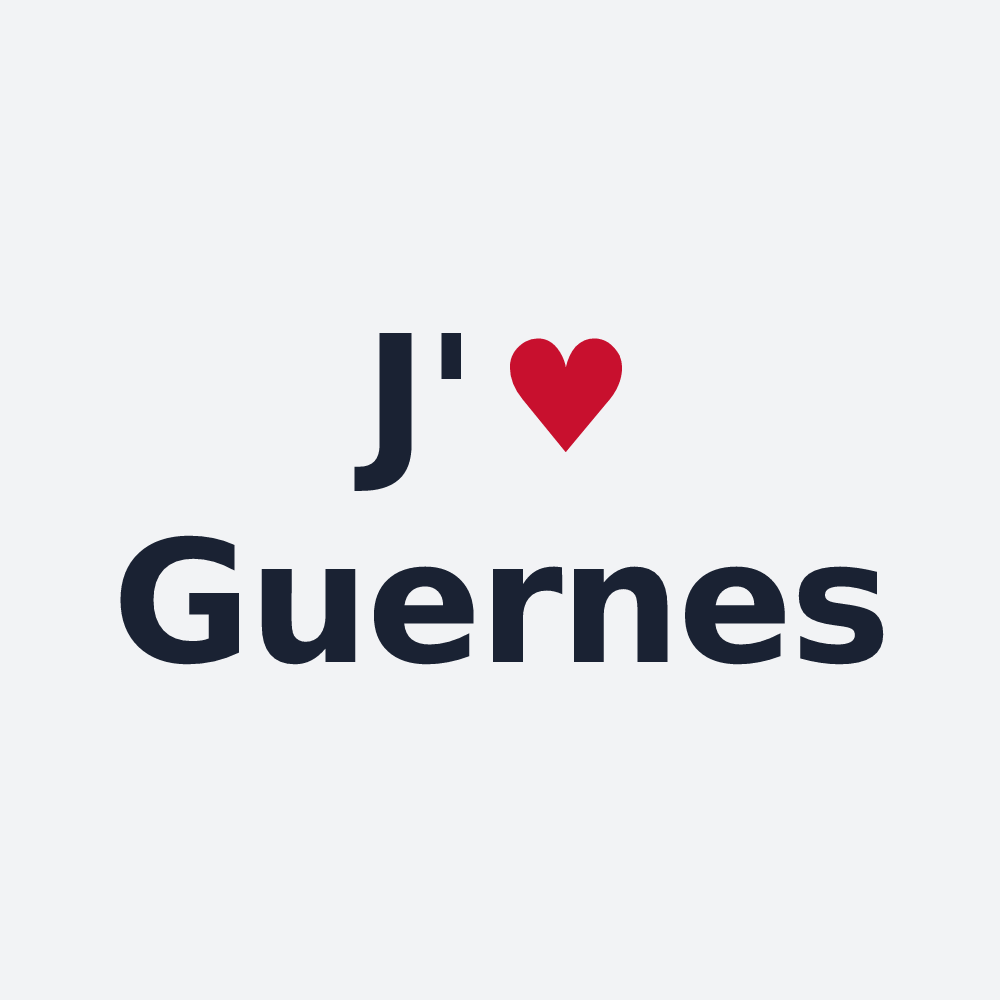 Poster personnalisé Guernes — design « J'aime Guernes » imprimé sur le poster